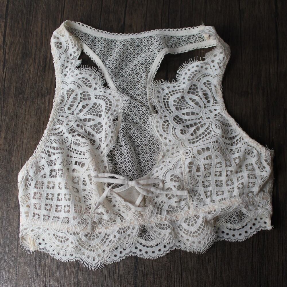 Victoria's Secret Dream Angels bralette sheer lace Small white